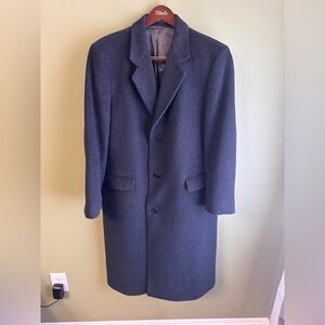 Ashford And Reede England Sz 40 Wool, Cashmere, Poly Blend Gray‎ Trench Pea Coat